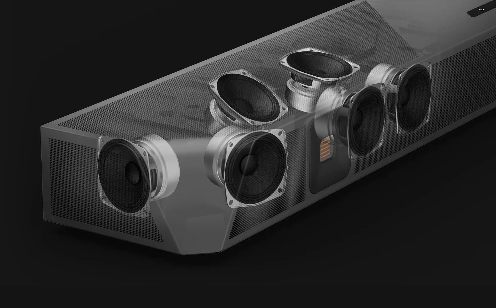 Dual-angled Upfiring Speakers Image