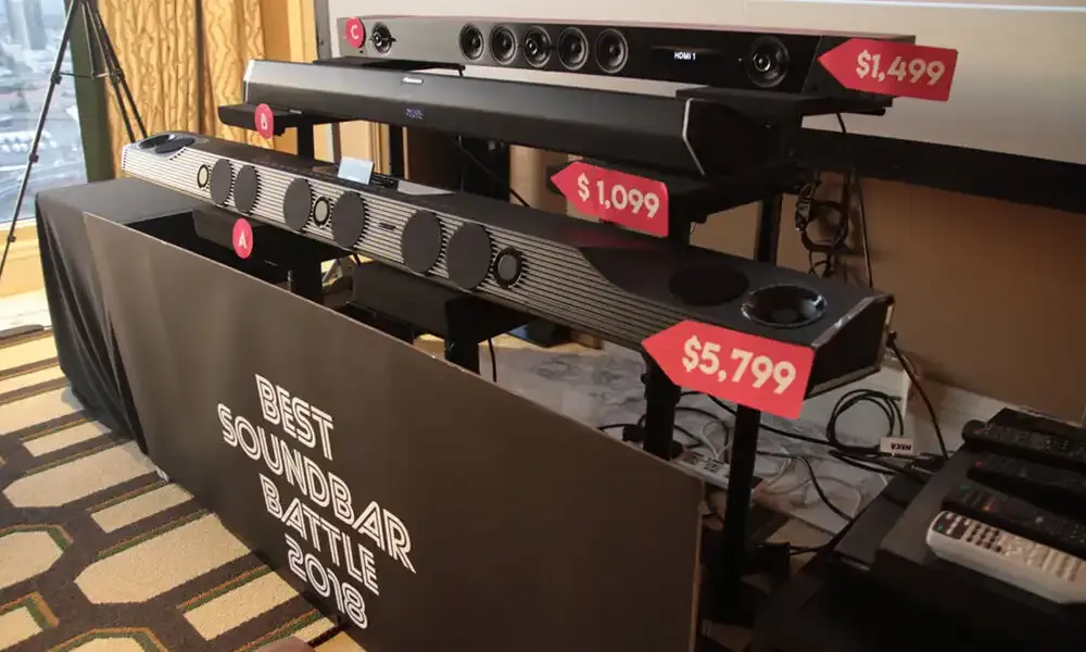 image of multiple soundbars going head to head