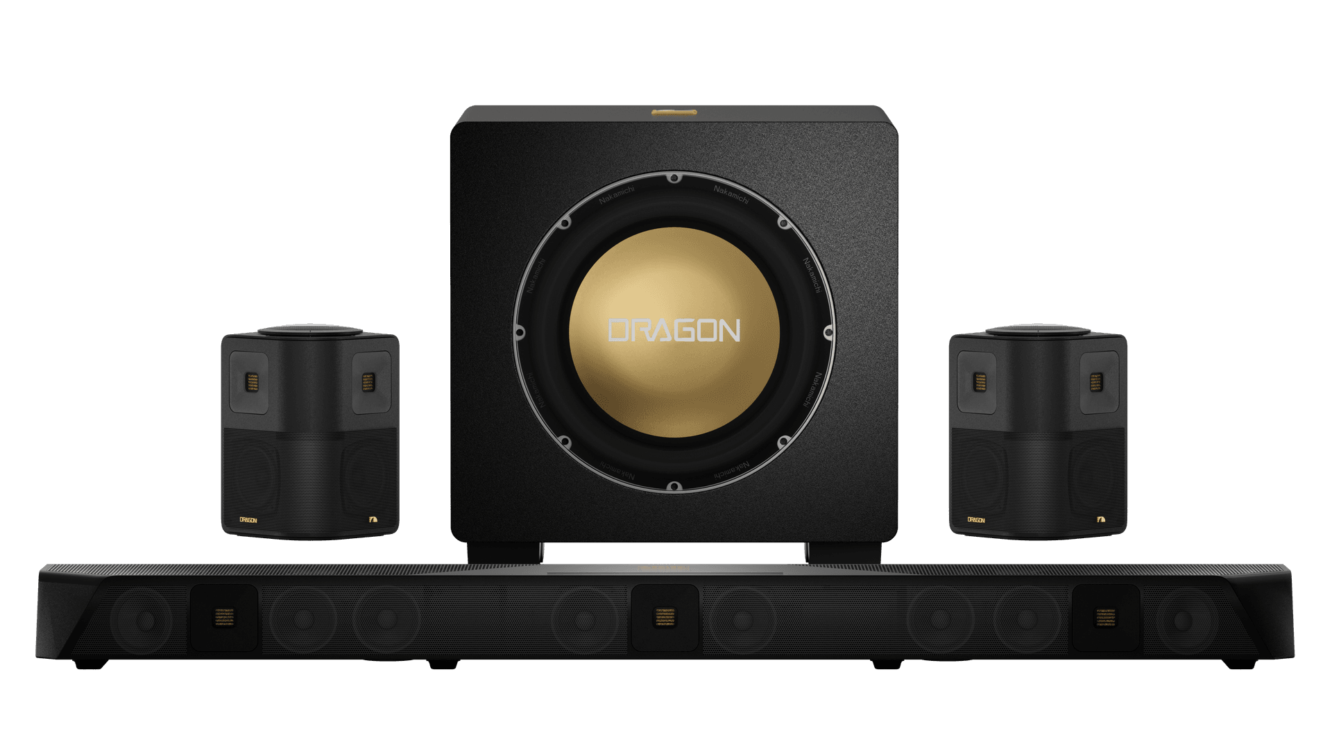 Shows the dragon system with a single 12" subwoofer